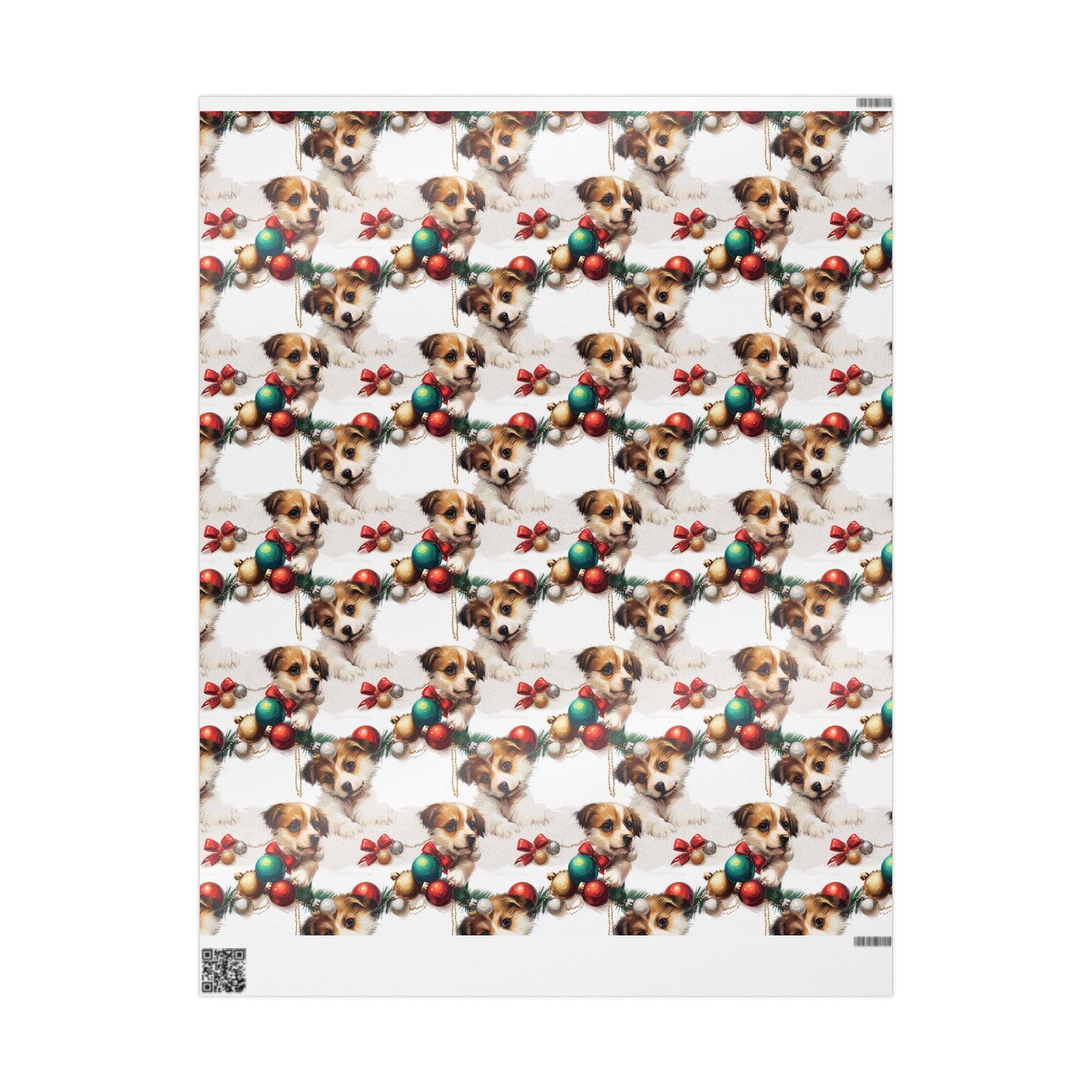 Dogs with Ornaments Wrapping Paper