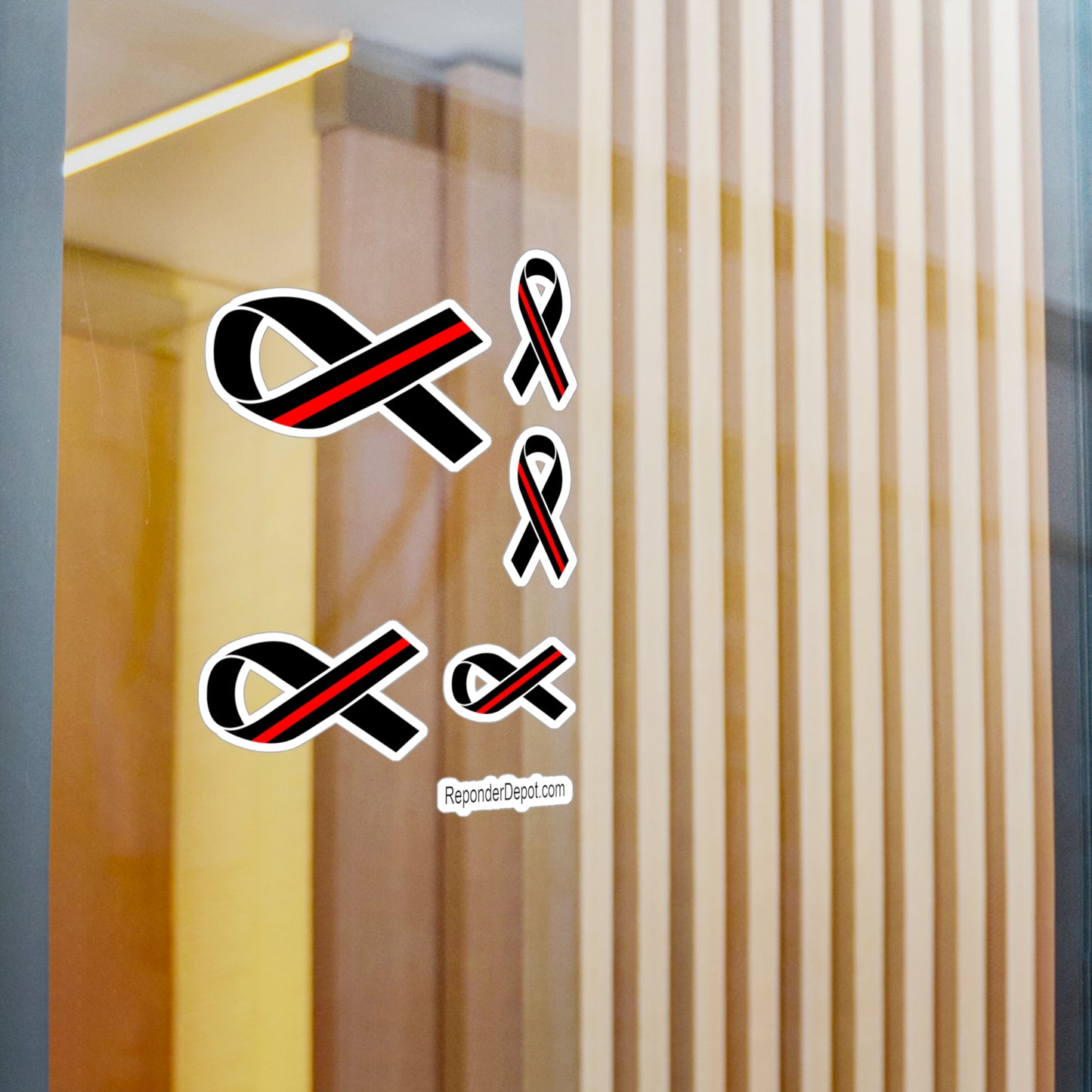 Red Line Ribbon Decal Set