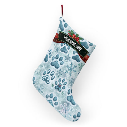 Paw Prints & Snow Flakes Stocking