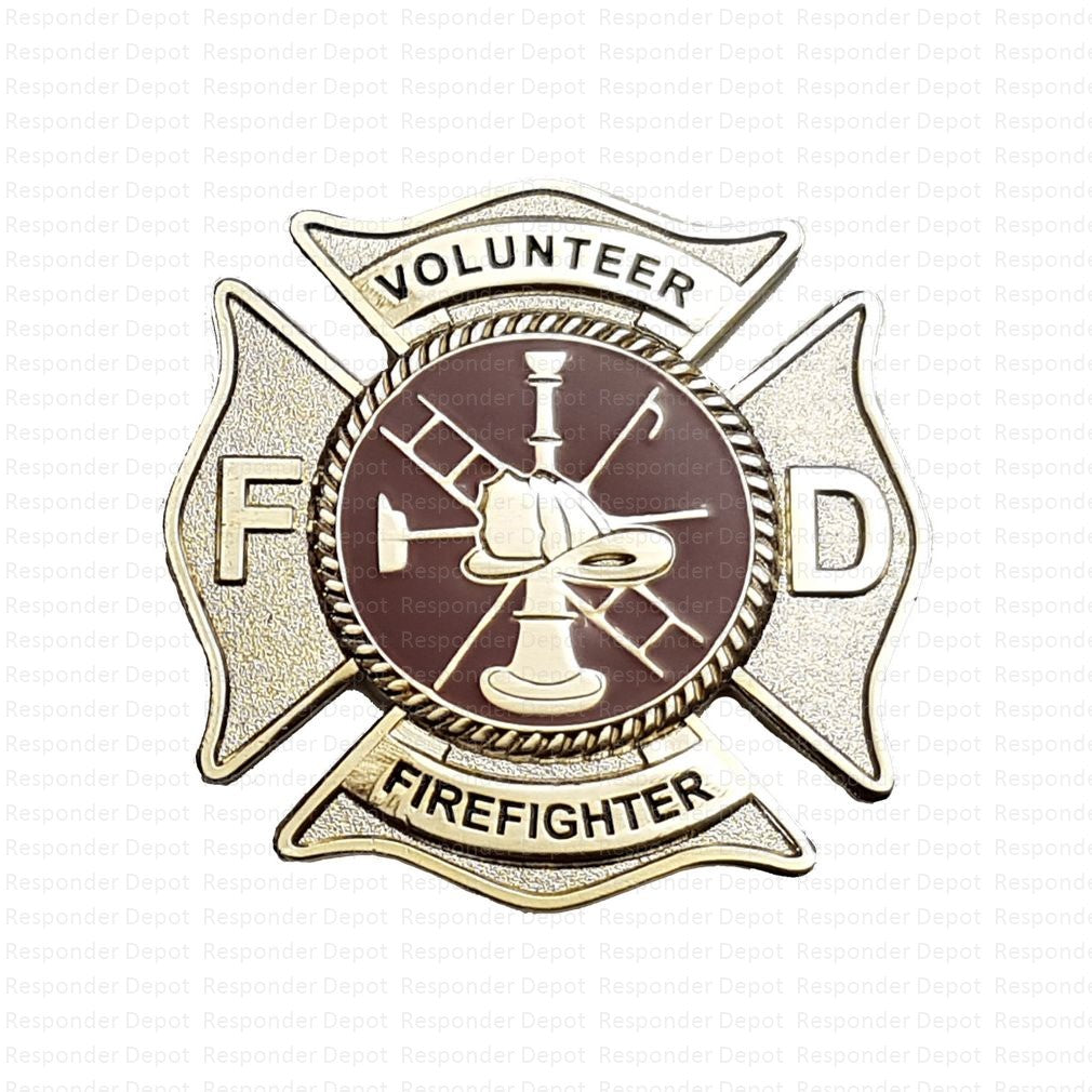 Volunteer Firefighter Badge - Gold