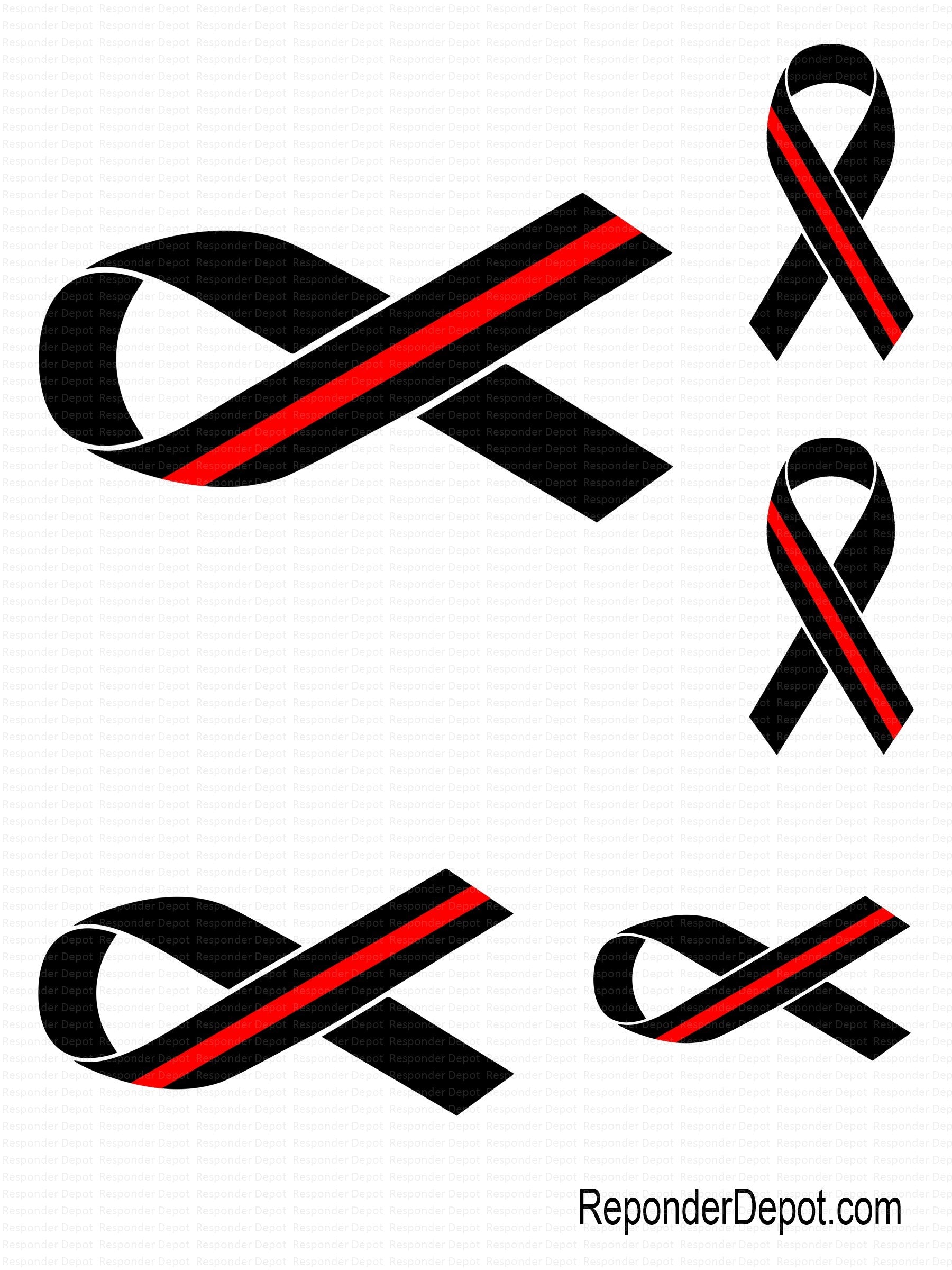 Red Line Ribbon Decal Set – Responder Depot
