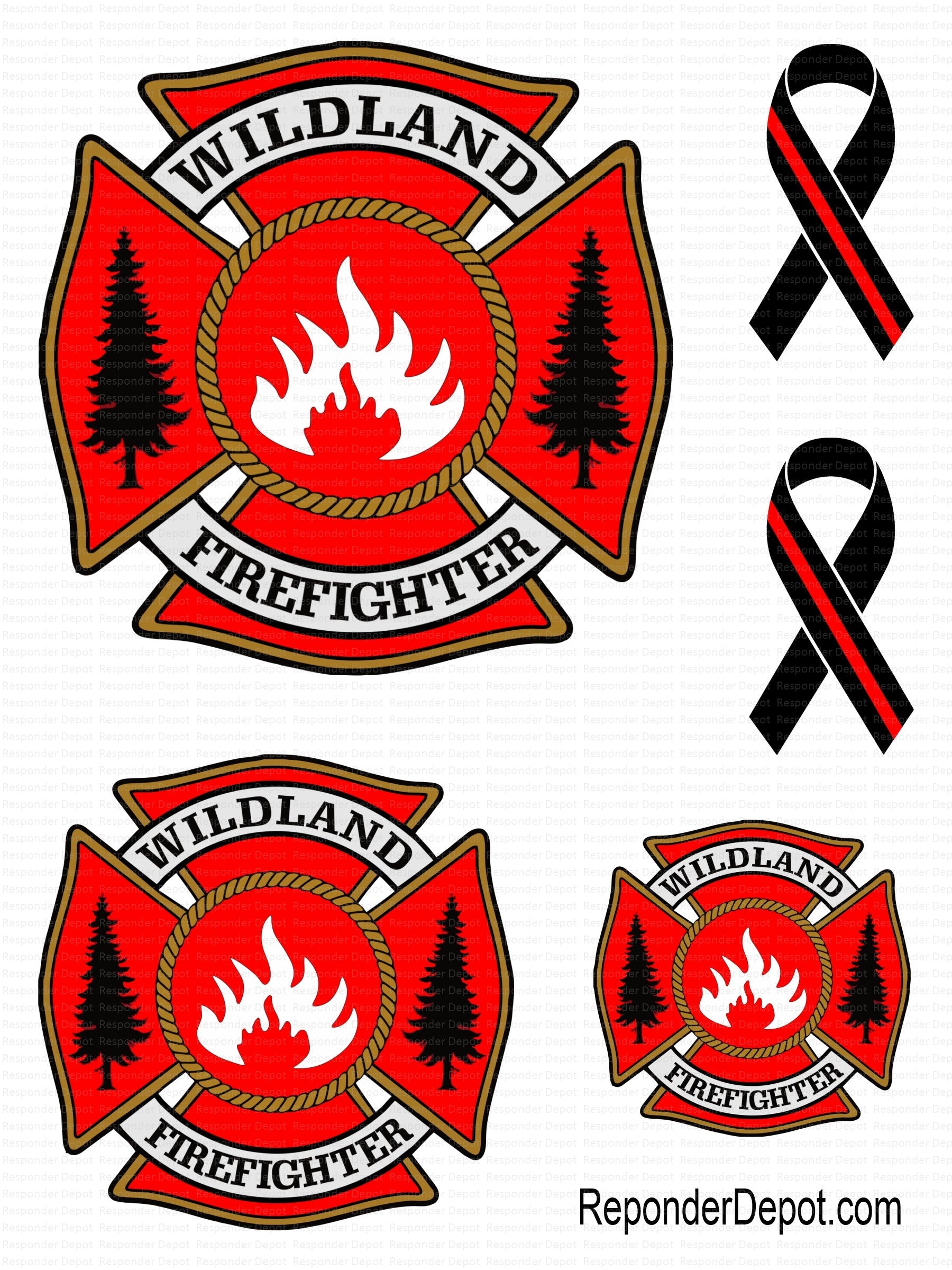 Wildfire Service Sticker Wildland Firefighter Decal Set – Responder Depot